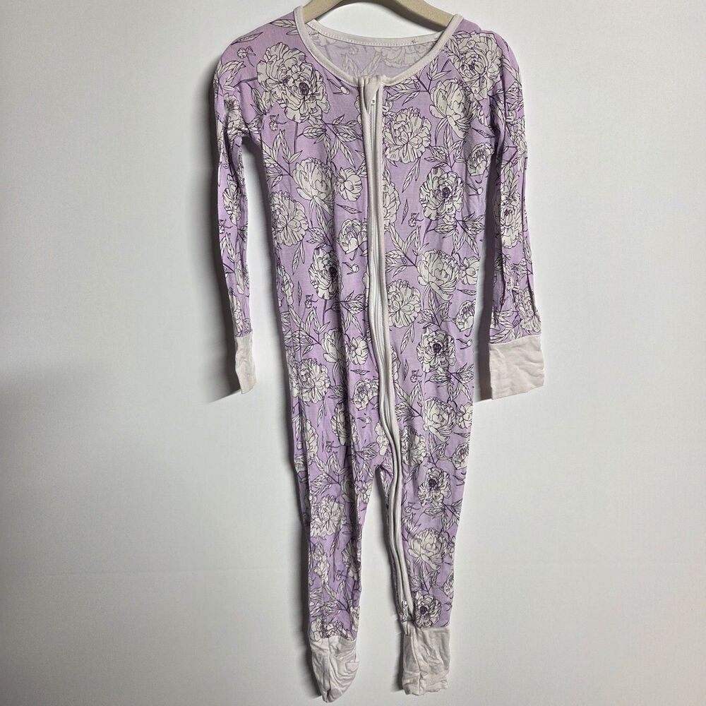 Little Sleepies Purple Peonies Zippy 18-24m
